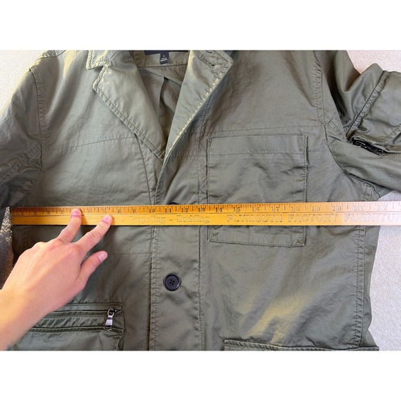 Banana Republic Field Jacket Mens Large Green Military Utility Chore Coat - Picture 6 of 7